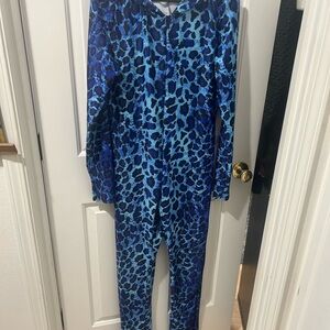 Blue Leopard Print Jumpsuit - Dolls Kill